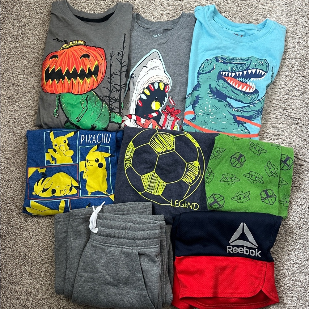 Boys 8/10 mixed bundle pants pajamas long sleeve short sleeve shirts